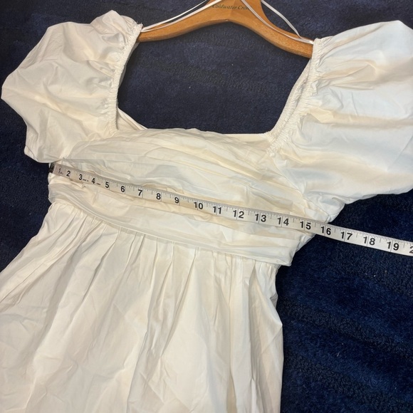 En Saison Anthro Juliet Puff Sleeve Eyelet Ruffle Big Bow Cutout Peasant Dress - Picture 5 of 11